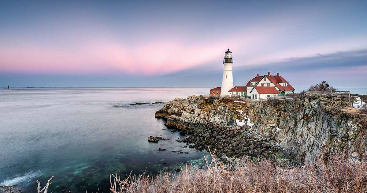 View of lighthouse in Maine