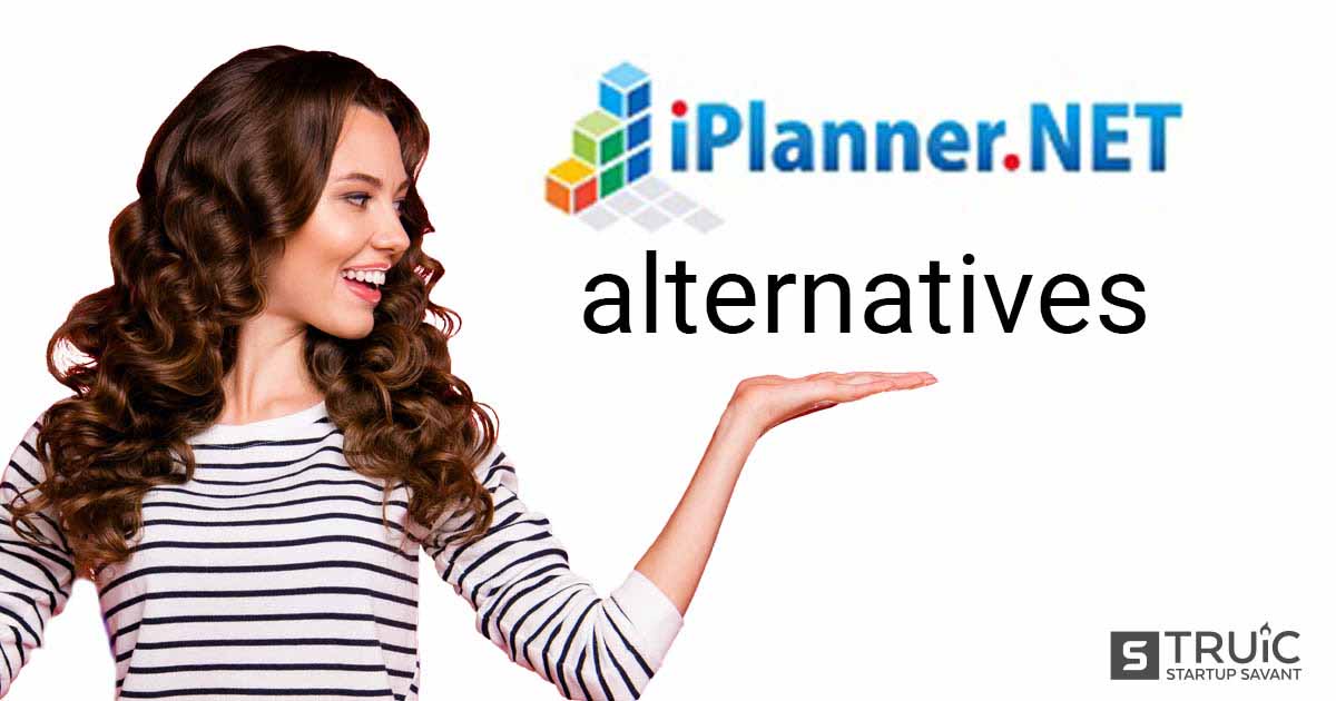 Woman gesturing to text that says "iPlanner.net alternatives."