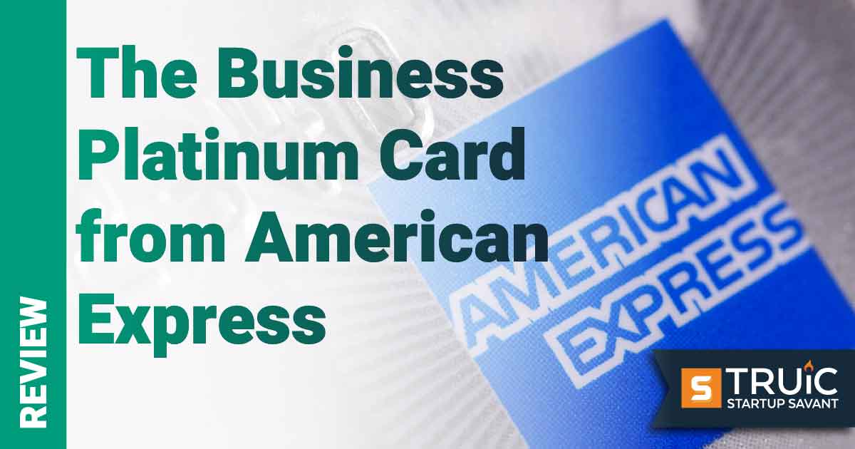 Amex logo with the words The Business Platinum Card from American Express. 