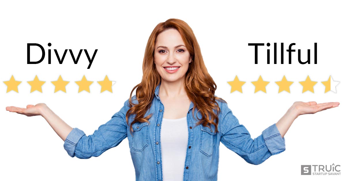 Woman comparing Divvy versus Tillful ratings.