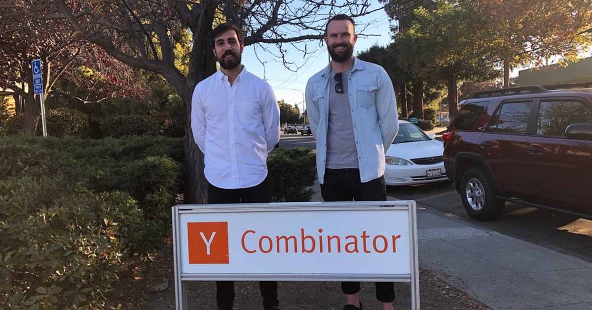 Rebank co-founders, Simon and Juan, outside Y Combinator.