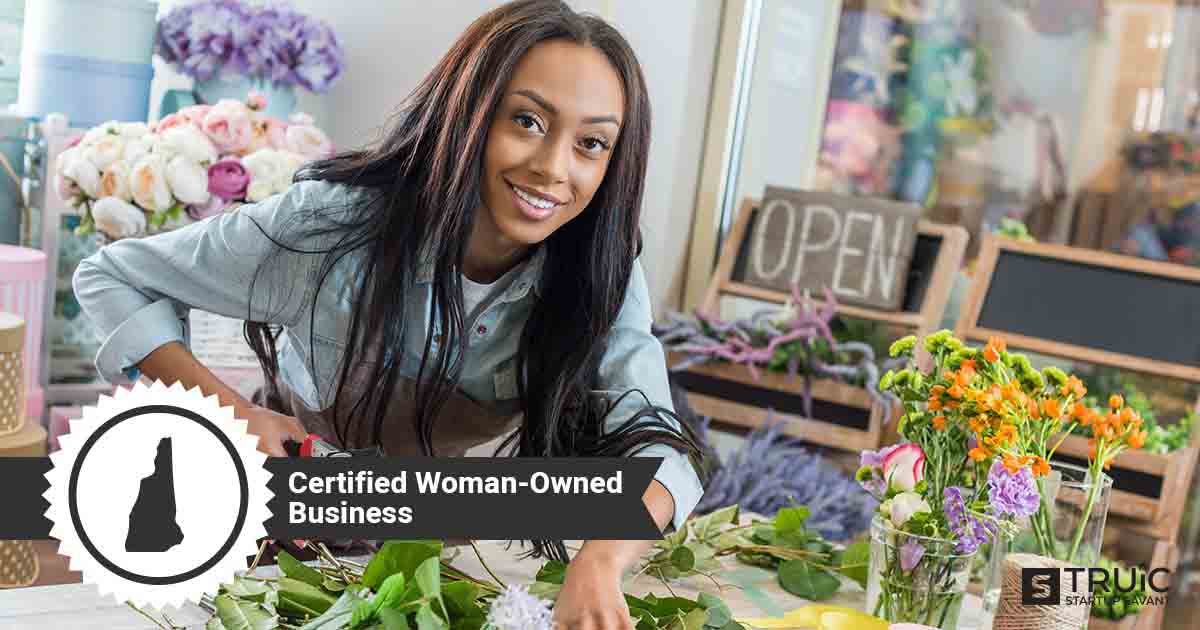 Woman business owner, and text that says, Certified Woman-Owned Business.
