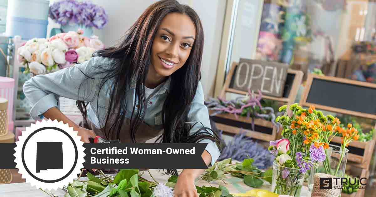 Woman business owner, and text that says, Certified Woman-Owned Business.